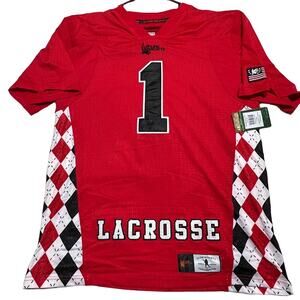 Flow Society Lacrosse Jersey Mens Small Red w/Argyle Sides Stitched New w/Tags